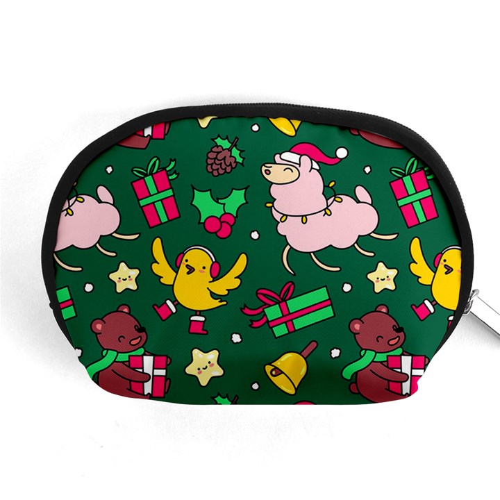 Funny Decoration Christmas Pattern Background Accessory Pouch (Medium)