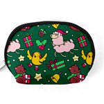 Funny Decoration Christmas Pattern Background Accessory Pouch (Medium) Back