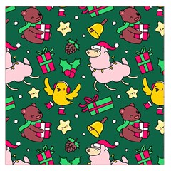 Funny Decoration Christmas Pattern Background Large Satin Scarf (square) by Vaneshart