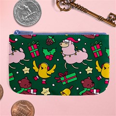 Funny Decoration Christmas Pattern Background Large Coin Purse by Vaneshart