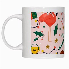 Colorful Funny Christmas Pattern Merry Xmas White Mugs by Vaneshart