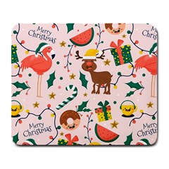 Colorful Funny Christmas Pattern Merry Xmas Large Mousepads by Vaneshart