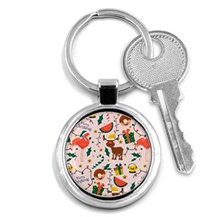 Colorful Funny Christmas Pattern Merry Xmas Key Chain (round) by Vaneshart