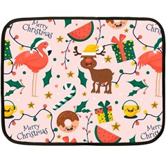 Colorful Funny Christmas Pattern Merry Xmas Double Sided Fleece Blanket (mini)  by Vaneshart