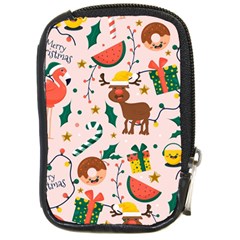 Colorful Funny Christmas Pattern Merry Xmas Compact Camera Leather Case by Vaneshart