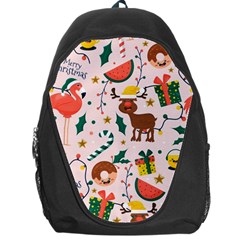 Colorful Funny Christmas Pattern Merry Xmas Backpack Bag by Vaneshart