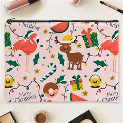 Colorful Funny Christmas Pattern Merry Xmas Cosmetic Bag (xxxl) by Vaneshart