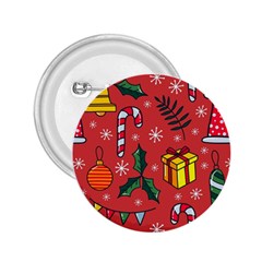 Colorful Funny Christmas Pattern 2 25  Buttons by Vaneshart