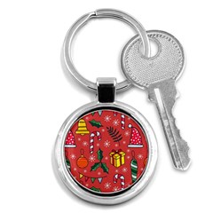 Colorful Funny Christmas Pattern Key Chain (round) by Vaneshart