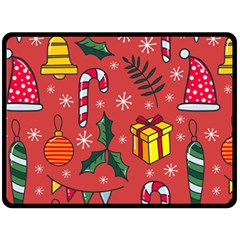 Colorful Funny Christmas Pattern Fleece Blanket (large)  by Vaneshart