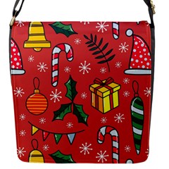 Colorful Funny Christmas Pattern Flap Closure Messenger Bag (s) by Vaneshart