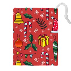 Colorful Funny Christmas Pattern Drawstring Pouch (4xl) by Vaneshart