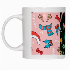 Hand Drawn Christmas Pattern Collection White Mugs