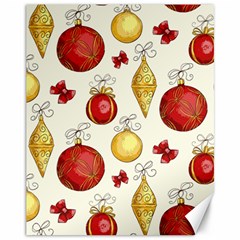 Vintage Christmas Pattern Background Canvas 11  X 14  by Vaneshart