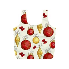 Vintage Christmas Pattern Background Full Print Recycle Bag (s) by Vaneshart