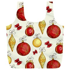 Vintage Christmas Pattern Background Full Print Recycle Bag (xl)