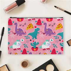 Colorful Funny Christmas Pattern Ho Ho Ho Cosmetic Bag (large) by Vaneshart