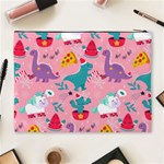 Colorful Funny Christmas Pattern Ho Ho Ho Cosmetic Bag (XL) Back