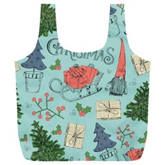 Vintage Christmas Pattern Full Print Recycle Bag (xxl) by Vaneshart