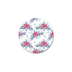 Watercolor Christmas Floral Seamless Pattern Golf Ball Marker by Vaneshart