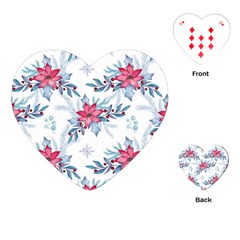 Watercolor Christmas Floral Seamless Pattern Playing Cards Single Design (heart) by Vaneshart