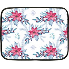 Watercolor Christmas Floral Seamless Pattern Fleece Blanket (mini) by Vaneshart