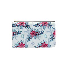 Watercolor Christmas Floral Seamless Pattern Cosmetic Bag (small) by Vaneshart