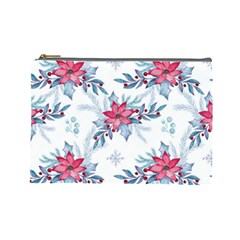 Watercolor Christmas Floral Seamless Pattern Cosmetic Bag (large) by Vaneshart