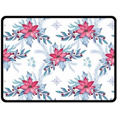 Watercolor Christmas Floral Seamless Pattern Fleece Blanket (large)  by Vaneshart