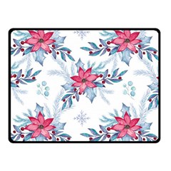 Watercolor Christmas Floral Seamless Pattern Fleece Blanket (small) by Vaneshart