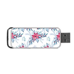 Watercolor Christmas Floral Seamless Pattern Portable Usb Flash (two Sides) by Vaneshart