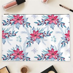 Watercolor Christmas Floral Seamless Pattern Cosmetic Bag (xxl) by Vaneshart