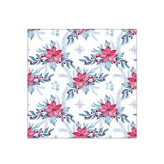 Watercolor Christmas Floral Seamless Pattern Satin Bandana Scarf by Vaneshart