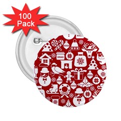 Christmas Seamless Pattern Icons 2 25  Buttons (100 Pack)  by Vaneshart