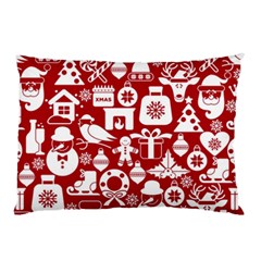 Christmas Seamless Pattern Icons Pillow Case by Vaneshart