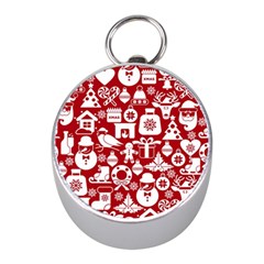 Christmas Seamless Pattern Icons Mini Silver Compasses by Vaneshart