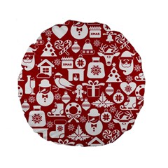 Christmas Seamless Pattern Icons Standard 15  Premium Flano Round Cushions by Vaneshart