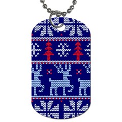 Knitted Christmas Pattern Dog Tag (one Side) by Vaneshart