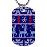 Knitted Christmas Pattern Dog Tag (One Side) Front