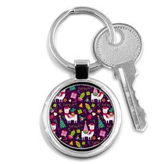 Colorful Funny Christmas Pattern Key Chain (round) by Vaneshart