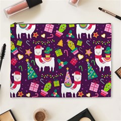 Colorful Funny Christmas Pattern Cosmetic Bag (xl) by Vaneshart