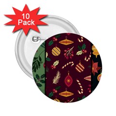 Christmas Pattern Collection Flat Design 2 25  Buttons (10 Pack)  by Vaneshart