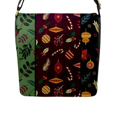 Christmas Pattern Collection Flat Design Flap Closure Messenger Bag (l) by Vaneshart