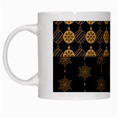 Golden Christmas Pattern Collection White Mugs