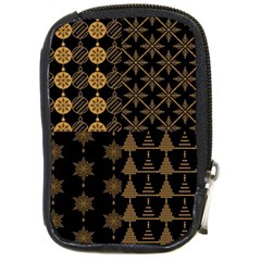 Golden Christmas Pattern Collection Compact Camera Leather Case by Vaneshart