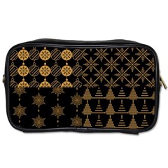 Golden Christmas Pattern Collection Toiletries Bag (one Side) by Vaneshart