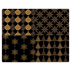 Golden Christmas Pattern Collection Double Sided Flano Blanket (medium)  by Vaneshart