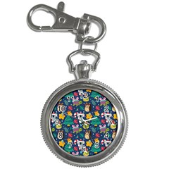 Colorful Funny Christmas Pattern Key Chain Watches by Vaneshart