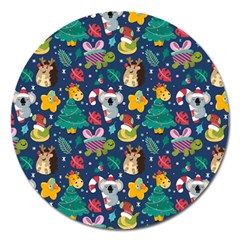 Colorful Funny Christmas Pattern Magnet 5  (round)