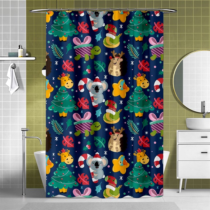 Colorful Funny Christmas Pattern Shower Curtain 48  x 72  (Small) 